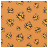 Halloween Fun Pumpkin Faces Pattern Stoff (Nahaufnahme)