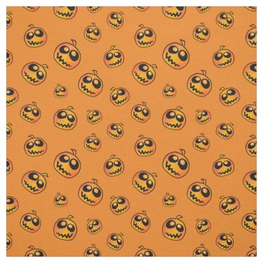 Halloween Fun Pumpkin Faces Pattern Stoff (Muster)