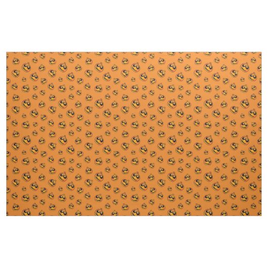 Halloween Fun Pumpkin Faces Pattern Stoff (Fat Quarter (45,7 x 55,9 cm))