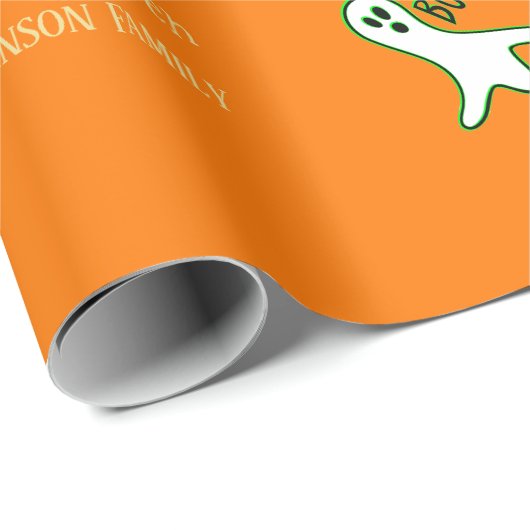 Halloween Fun Spooky Cat Ghost Hexe Benutzerdefini Geschenkpapier (Rolleneckpunkt)