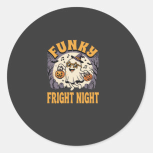 Halloween Funky-Geister-Party Runder Aufkleber