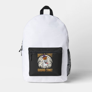 Halloween Funky Kürbis Zeit Geist Kürbis Bedruckter Rucksack