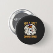 Halloween Funky Kürbis Zeit Geist Kürbis Button (Vorne & Hinten)