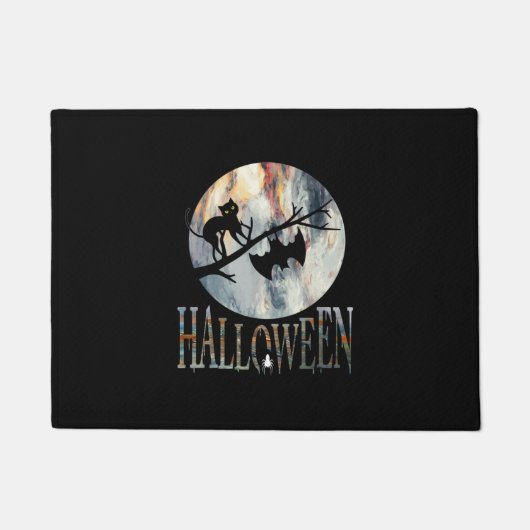 Halloween Funny Cat Halloween Birthday Fußmatte (Vorderseite)
