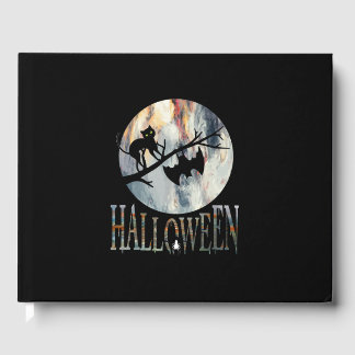 Halloween Funny Cat Halloween Birthday Gästebuch