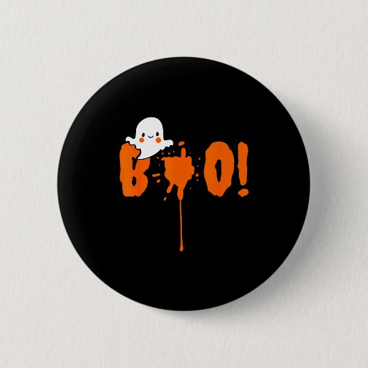 Halloween Funny Cute Ghost Boo! Design Gift Button (Vorderseite)