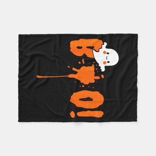 Halloween Funny Cute Ghost Boo! Design Gift Fleecedecke (Vorderseite (Horizontal))