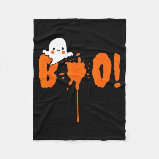 Halloween Funny Cute Ghost Boo! Design Gift Fleecedecke (Vorderseite)