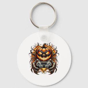 Halloween Funny Gamer Gaming Pumpkin Boy Funny Tri Schlüsselanhänger