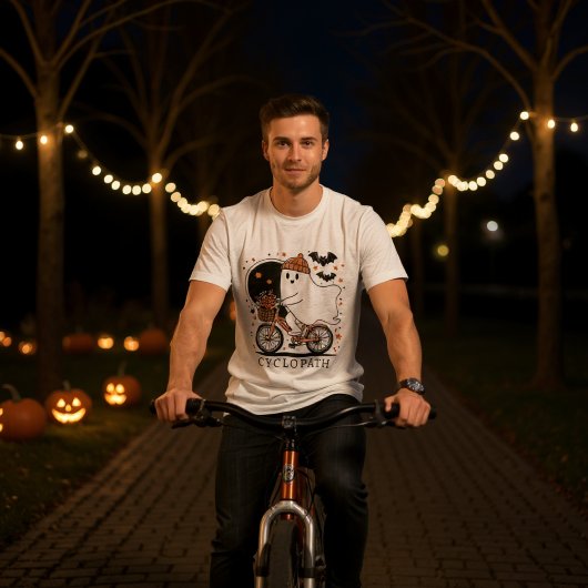 Halloween Funny Ghost Cycling Cyclopath Tri-Blend Shirt