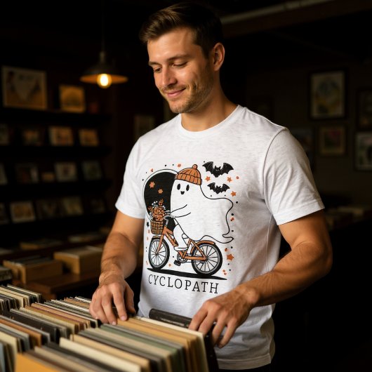 Halloween Funny Ghost Cycling Cyclopath Tri-Blend Shirt