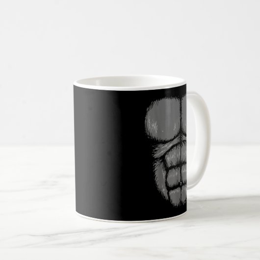 Halloween Funny Gorilla Monkey Belly Chest Costume Kaffeetasse (VorderseiteRechts)
