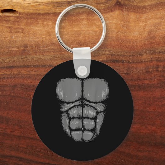 Halloween Funny Gorilla Monkey Belly Chest Costume Schlüsselanhänger (Vorderseite)