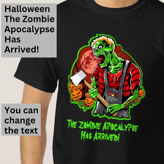 Halloween Funny Green Zombie Apokalypse auf Black T-Shirt