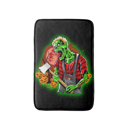 Halloween Funny Green Zombie Badematte (Vorderseite Vertikal)