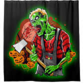 Halloween Funny Green Zombie Duschvorhang (Vorderseite)