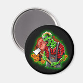 Halloween Funny Green Zombie Magnet (Vorderseite/Rückseite)
