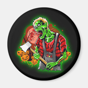 Halloween Funny Green Zombie Magnet