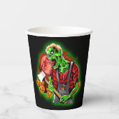 Halloween Funny Green Zombie Pappbecher (Vorderseite)