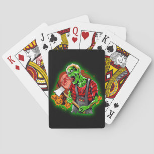 Halloween Funny Green Zombie Spielkarten