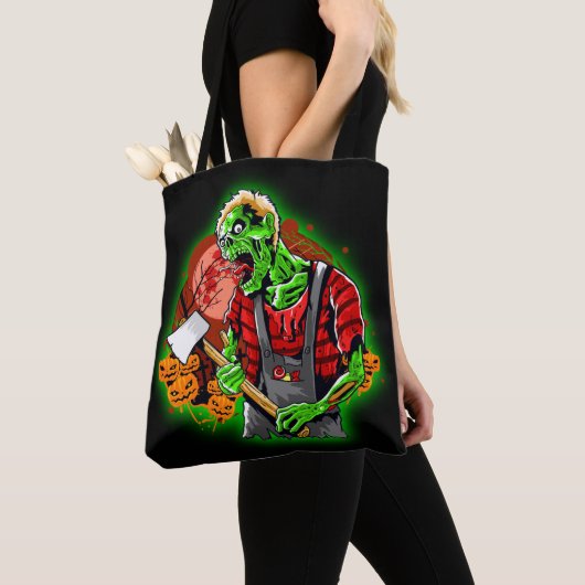 Halloween Funny Green Zombie Tasche (Von Nahem)