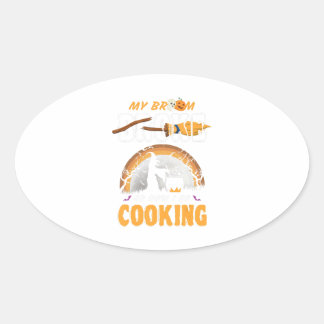 Halloween Funny mein Zimmer Broke kochen Ovaler Aufkleber