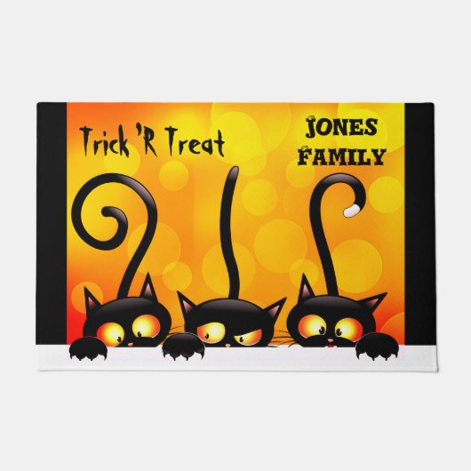 Halloween Funny Niedlich Three Little Kittens Door Fußmatte (Vorderseite)