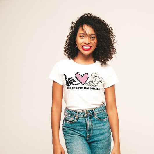 HALLOWEEN FUNNY PEACE LIEBE HALLOWEEN | SKELETON � T-Shirt