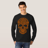 Halloween Funny Pitbull Dog Skull T-Shirt (Vorne ganz)