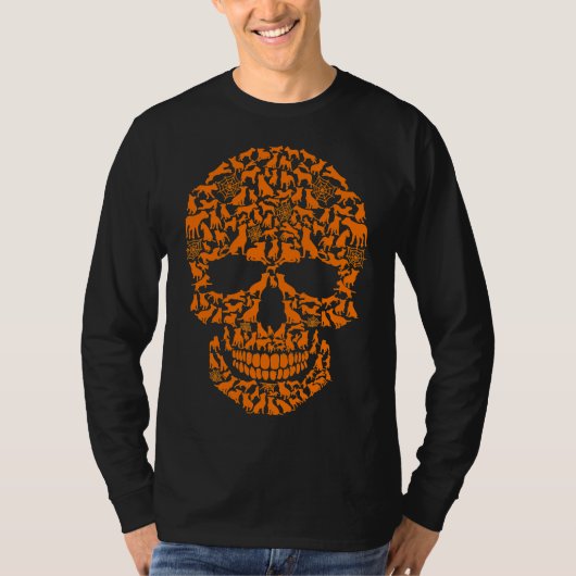 Halloween Funny Pitbull Dog Skull T-Shirt (Vorderseite)
