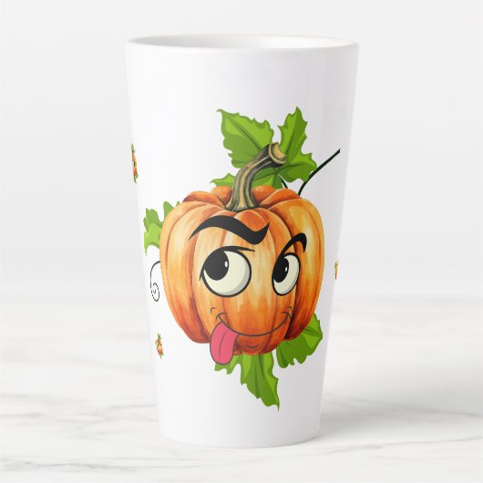 Halloween Funny Pumpkin Face Milchtasse (Vorderseite)