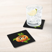 Halloween Funny Pumpkin Face Rechteckiger Pappuntersetzer (Vor Ort)