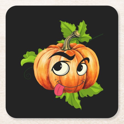 Halloween Funny Pumpkin Face Rechteckiger Pappuntersetzer (Vorderseite)