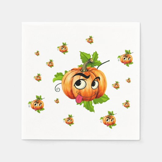 Halloween Funny Pumpkin Face Serviette (Vorderseite)