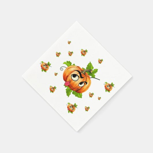 Halloween Funny Pumpkin Face Serviette (Ecke)