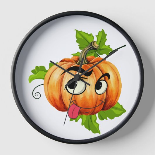 Halloween Funny Pumpkin Face Uhr (Vorderseite)