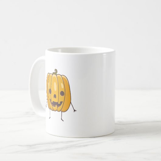 Halloween Funny Pumpkin Tasse (Vorderseite Links)