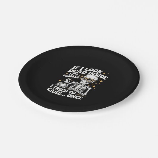 Halloween Funny Sarcastic Deside Pappteller (Schrägansicht)