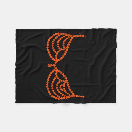 Halloween Funny Showgirl Orange Crystal Bra Lazy C Fleecedecke (Vorderseite (Horizontal))