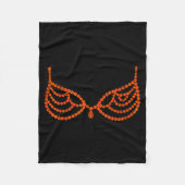 Halloween Funny Showgirl Orange Crystal Bra Lazy C Fleecedecke (Vorderseite)