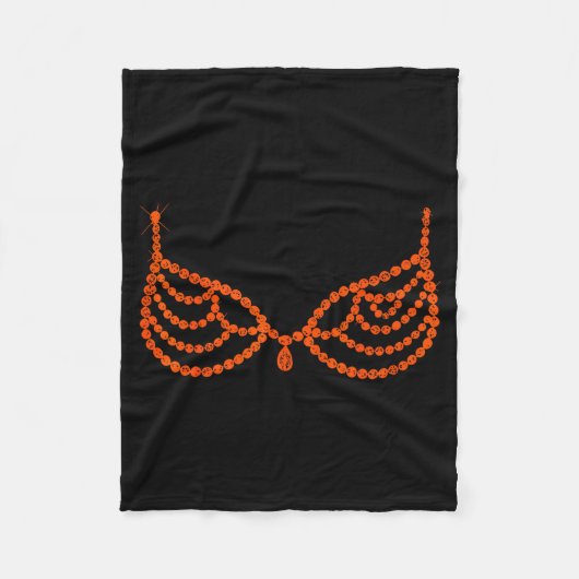 Halloween Funny Showgirl Orange Crystal Bra Lazy C Fleecedecke (Vorderseite)
