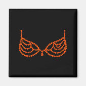 Halloween Funny Showgirl Orange Crystal Bra Lazy C Magnet (Vorne)
