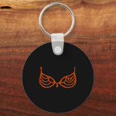 Halloween Funny Showgirl Orange Crystal Bra Lazy C Schlüsselanhänger (Vorderseite)