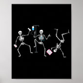 Halloween Funny Skeleton Nurse Soky Registered Nur Poster (Vorne)