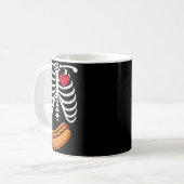 Halloween Funny Skeleton Ribcage Hotdog Food Lover Kaffeetasse (Vorderseite Links)