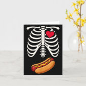 Halloween Funny Skeleton Ribcage Hotdog Food Lover Karte (Gelbe Blume)