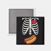 Halloween Funny Skeleton Ribcage Hotdog Food Lover Magnet (Vorderseite/Rückseite)