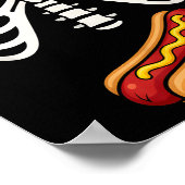 Halloween Funny Skeleton Ribcage Hotdog Food Lover Poster (Ecke)