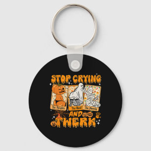 Halloween Funny Stopp Cry und Twerk Pumpkin Ghos Schlüsselanhänger