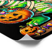 Halloween Funny T Rex Dinosaur Mummy Boys Trick Tr Poster (Ecke)